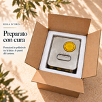 Latta Rosa D’Oro nel cartone aperto con protezione in polistirolo