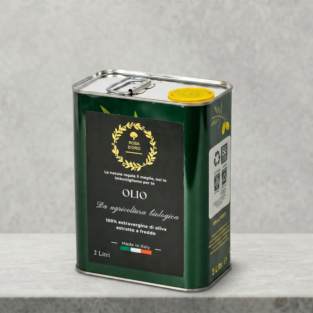 Lattina 2 litri olio extravergine biologico Rosa D'oro